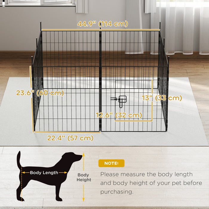 Enclos pour chiens pliable, interieur/exterieur, 60 cm de hauteur, 8 panneaux