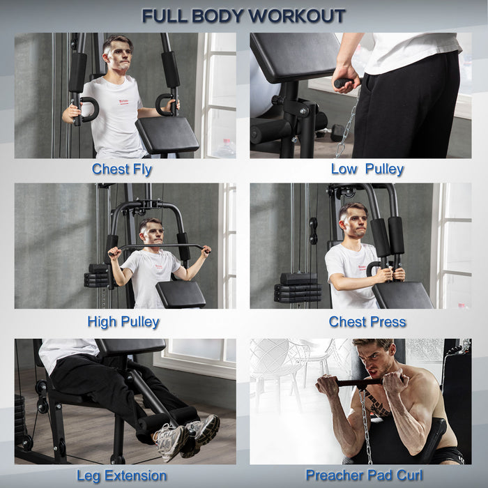 Soozier Machine De Gym A Domicile Multifonction Avec Pile De Poids De 99 Lb