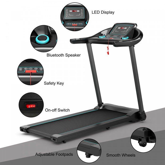 Machine De Course Electrique De Marque Superfit De 2,28 Cv Tapis De Course Avec Haut-parleur Bluetooth Controle Via Une Application