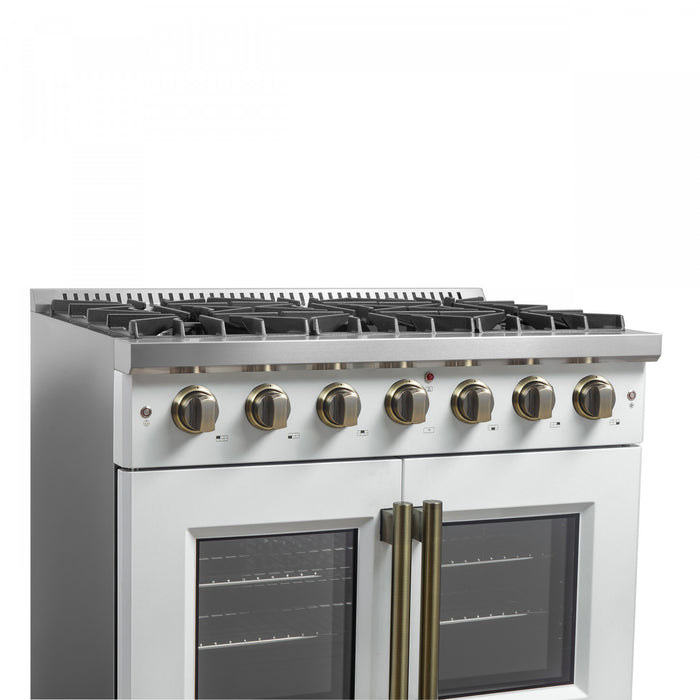 Cuisiniere a gaz blanche Galiano 36 pouces, 4,32 pi³ – FFSGS6444-36WHT