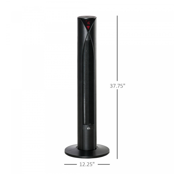 Homcom Ventilateur Tour Oscillant 38\" Avec Minuterie 12h