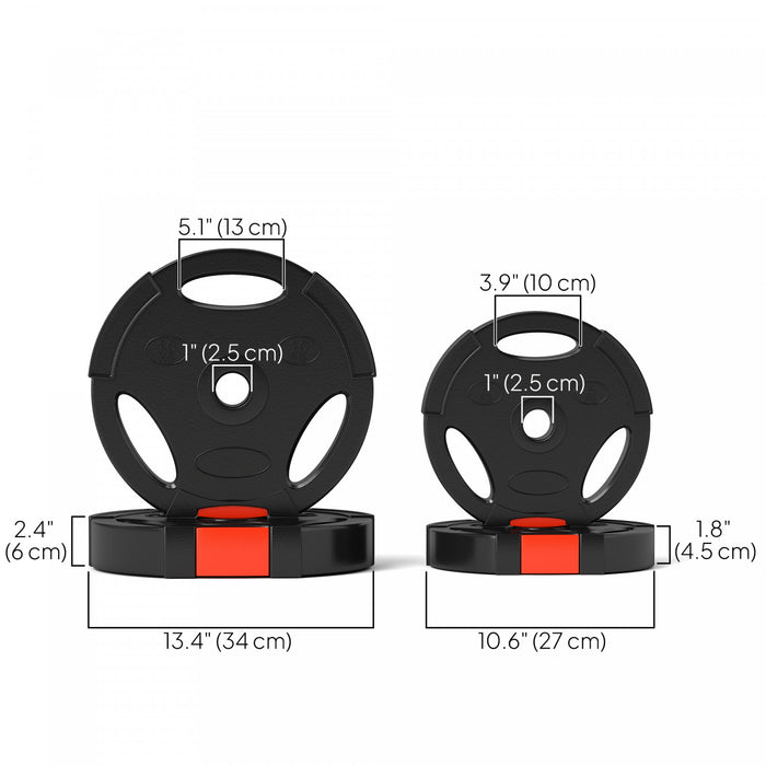 Soozier Lot De 4 Plaques De Poids Avec 3 Poignees, 2 X 22 Lb + 2 X 11 Lb