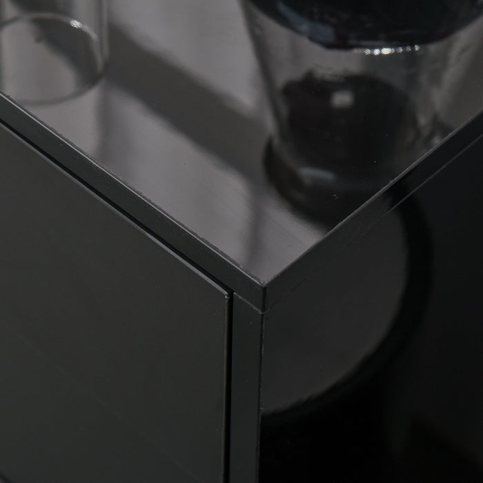 HOMCOM Armoire haute brillance avec etagere reglable