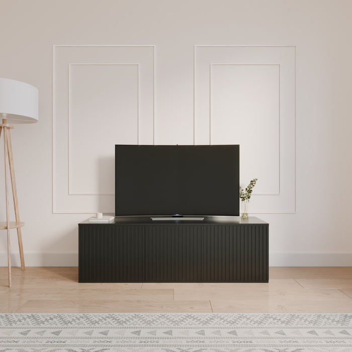 Meuble pour téléviseur Trelisse Nordika de 60 po à 3 portes - noir