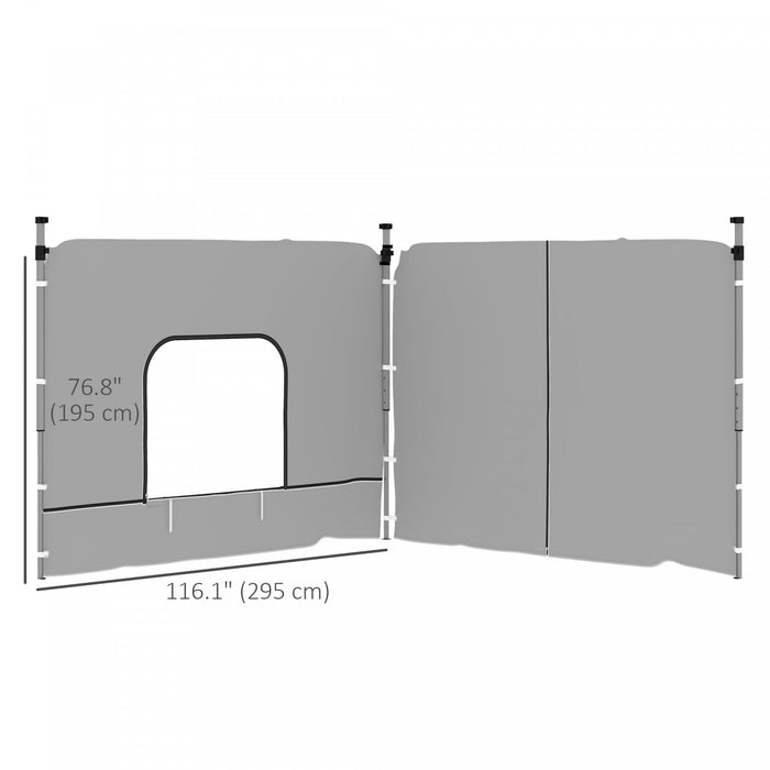 Outsunny Paroi Laterale Pour Auvents 10x10pi, 2 Parois Laterales Uniquement
