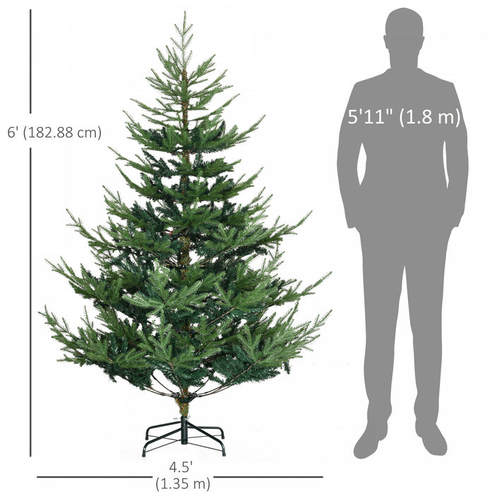HOMCOM Arbre de Noel artificiel 6' avec design a charniere
