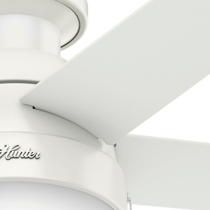 Ventilateur de plafond Anslee à profil bas avec luminaire - Blanc