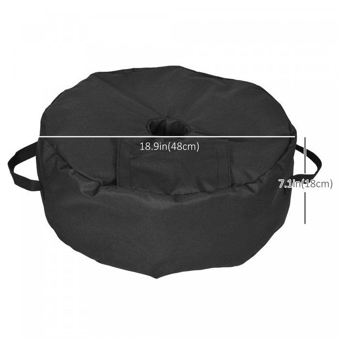 Outsunny Sac de sable de poids de base de parasol rond noir