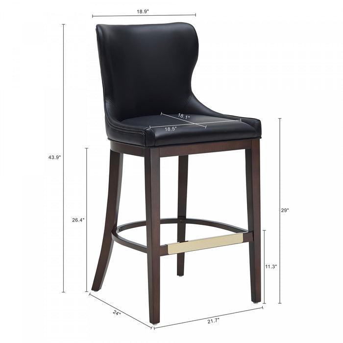 Tabouret de bar Blair moderne en bois avec assise rembourree, noir – Lot de 3