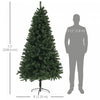 HOMCOM 7.5ft Artificial Christmas Tree with Auto Open, Steel Base, Green