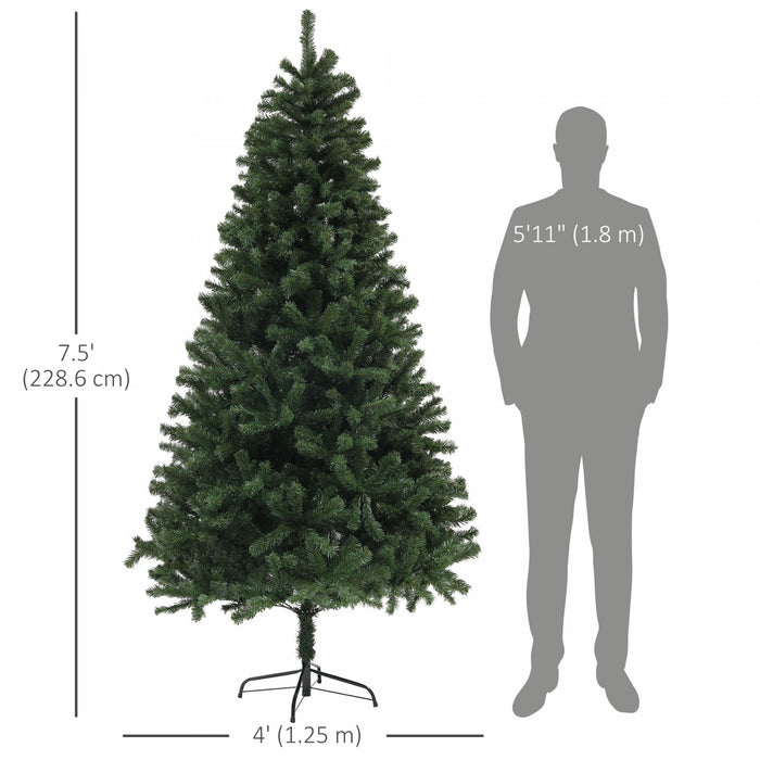 HOMCOM Sapin de Noel artificiel de 7.5 pi avec ouverture automatique, vert