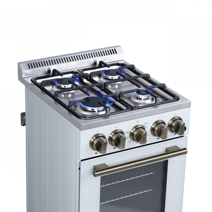 Cuisiniere a gaz autonome Forno Lamazze de 20 po, blanc,-FFSGS6265-20WHT