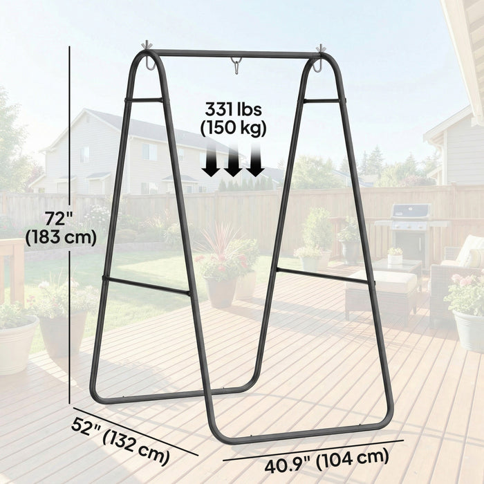 Outsunny Support de Chaise Hamac Suspendue, Charge Max 150 kg, Noir