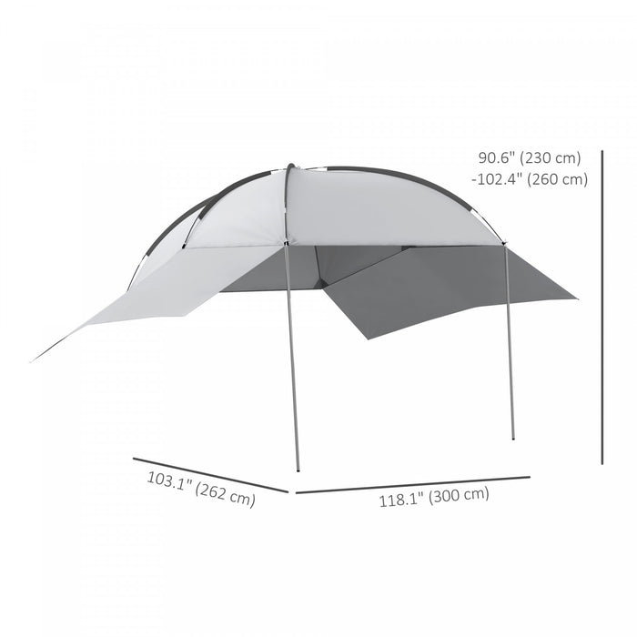 Outsunny Tente De Hayon Pour Vus Avec Auvent, Tente De Camping Pour Voiture