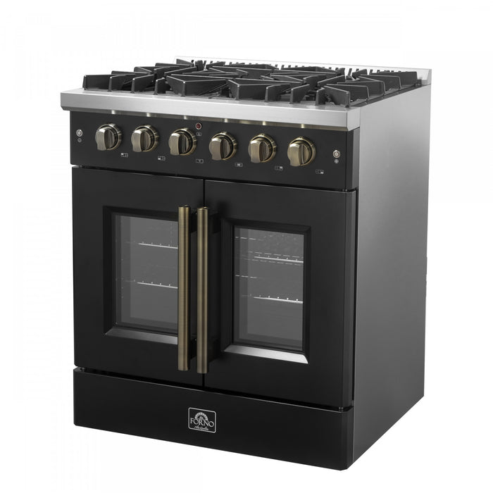 Cuisiniere a gaz noire Galiano 30 pouces, 4,32 pi³ – FFSGS6444-30BLK