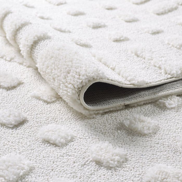 Carpette à poil long Lola crème à motif écossais - 6 pi 7 po x 9 pi 6 po