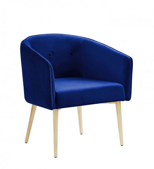 Chaise D'appoint Velma En Velours Bleu