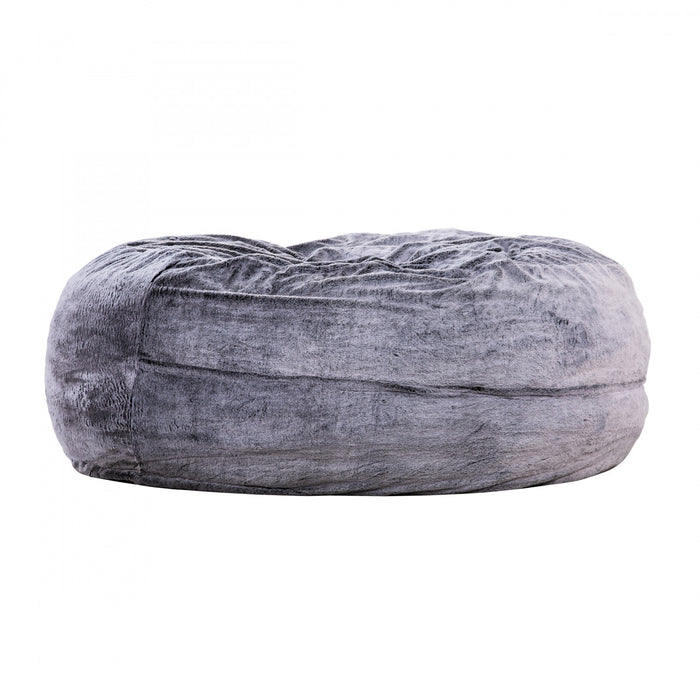 Fauteuil poire Bala de Sealy en fausse fourrure avec mousse à haute densité - gris