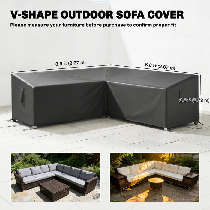 Outsunny Housse Sectionnelle en Forme de V, Impermeable Anti-UV, 267 x 267 cm
