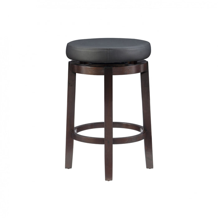 Tabouret Maya de hauteur comptoir en similicuir - noir