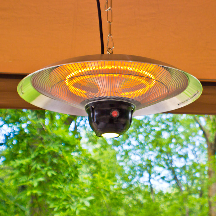 Radiateur de terrasse suspendu électrique à DEL et à infrarouge Energ+ - HEA-21522 SILVER