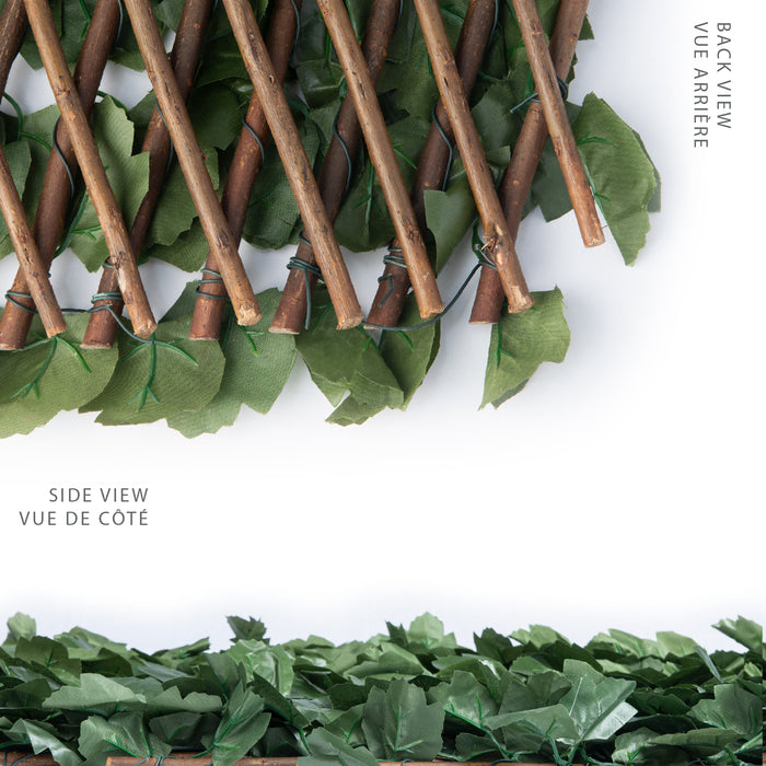 Treillis de saule extensible avec feuilles de lierre - 40 po x 80 po