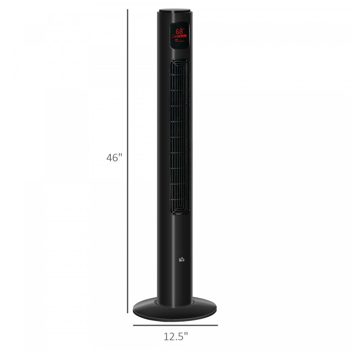 Homcom Ventilateur Tour 46\" Avec 3 Vitesses Et Minuterie 12h