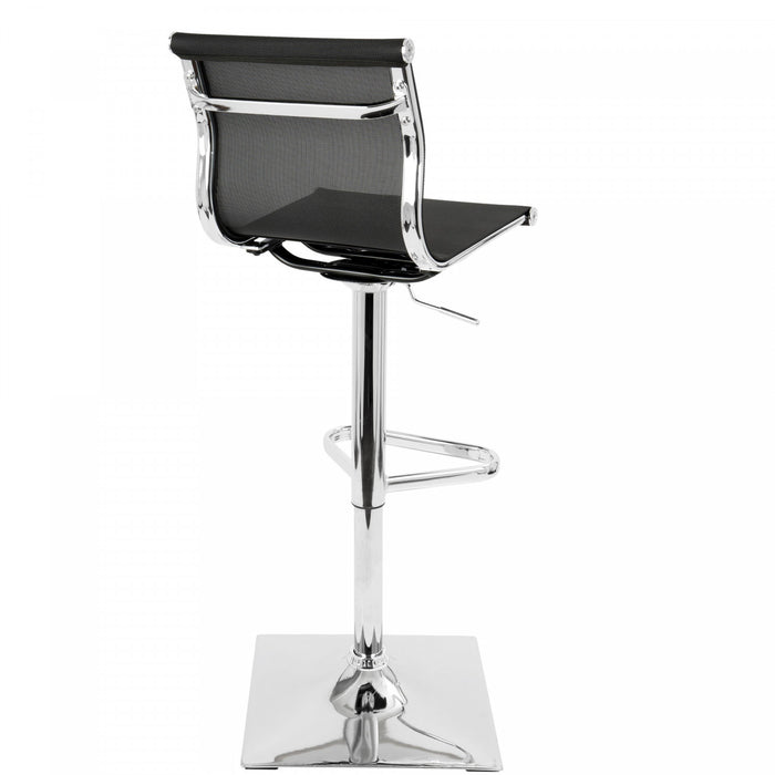 Tabouret bar pivotant réglable contemporain Mirage en tissu - noir