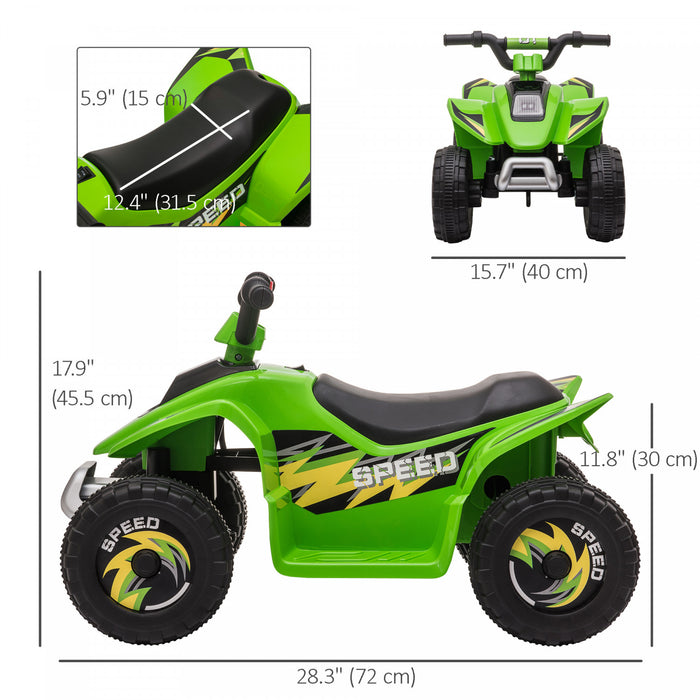 Qaba Quad, Vehicule Electrique Alimente Par Batterie 6 V, Quad A 4 Roues Avec Interrupteur Avant Et Arriere, Pour Garcons Et Filles De 18 A 36 Mois, Rose