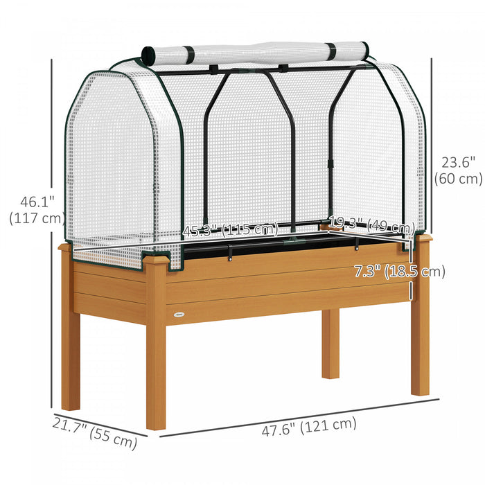 Outsunny Jardiniere surelevee avec housse en PE, Sable