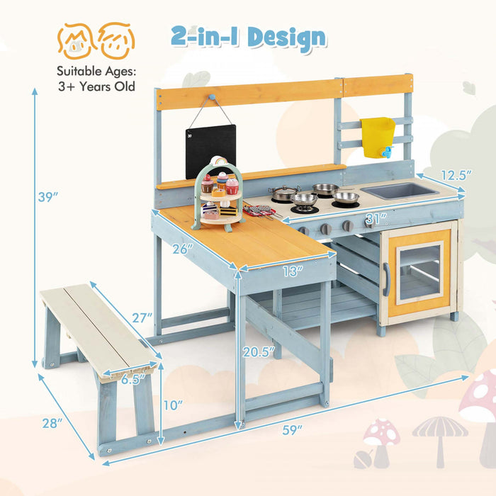Cuisine De Boue Costway Avec Table De Pique-nique Pour Enfants