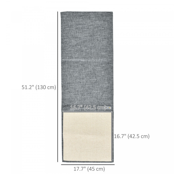 Pawhut Tapis Griffoir Chat Tapis A Gratter En Sisal Tapis A Chat Pour Le Sofa Protection Cote Gauche Canape Meuble Sol Mur Gris
