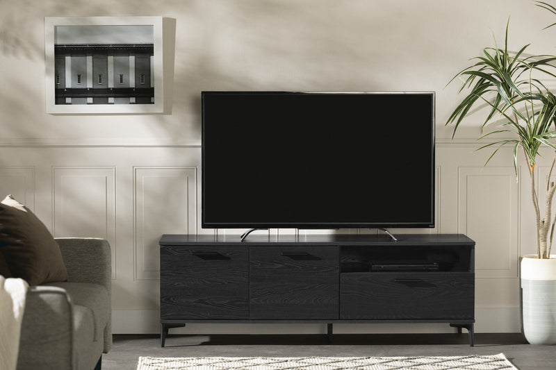 Meuble pour téléviseur Musano avec rangement - chêne noir