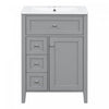 Aura 48 Inch Double Sink Vanity Combo with Drawers and Cabinet, Gray | Aura Ensemble Meuble-Lavabo Double 48 po avec Tiroirs et Armoire, Gris