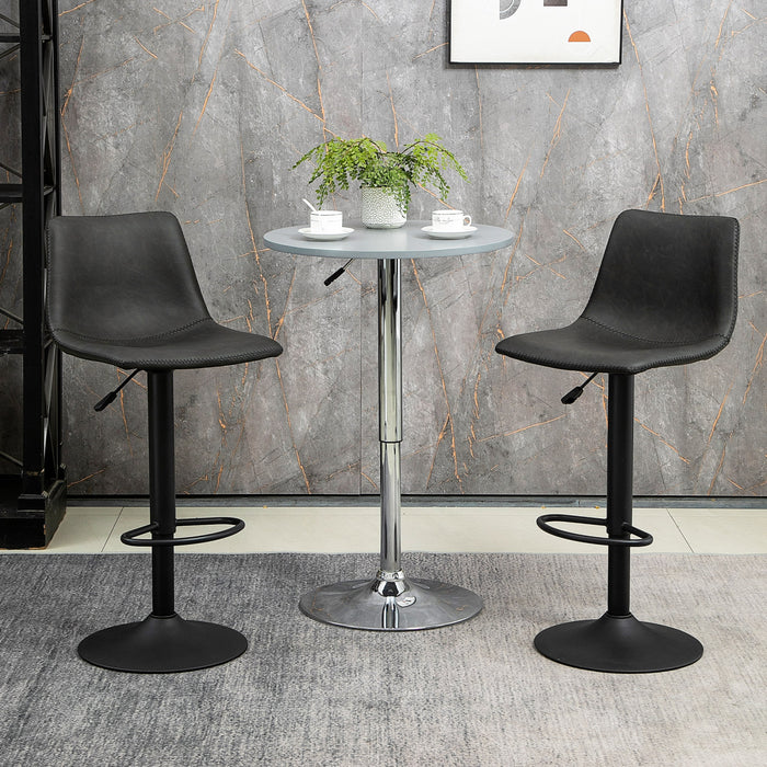 HOMCOM Lot 2 tabourets de bar reglables, hauteur comptoir, gris