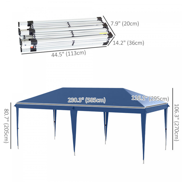 Outsunny Tente De Fete 10'x19' Facile A Installer Avec Sac De Transport