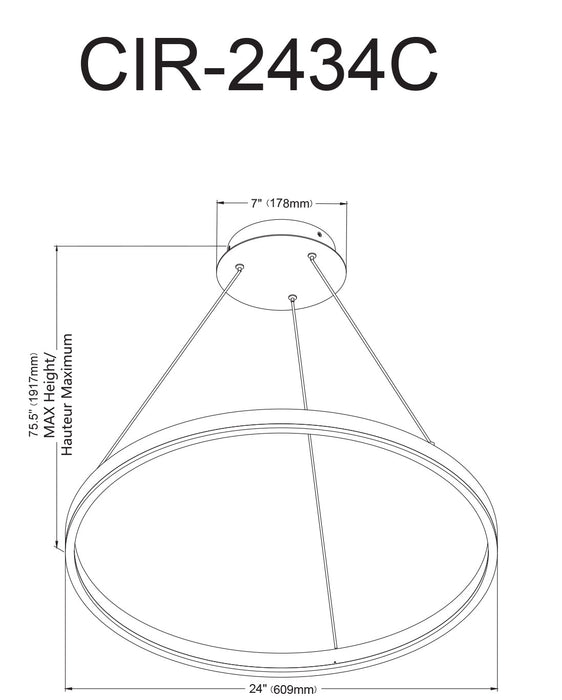 Lustre Circulo de Dainolite en acrylique blanc qui diffuse la lumière, avec fini laiton vieilli et ampoule de 34 W