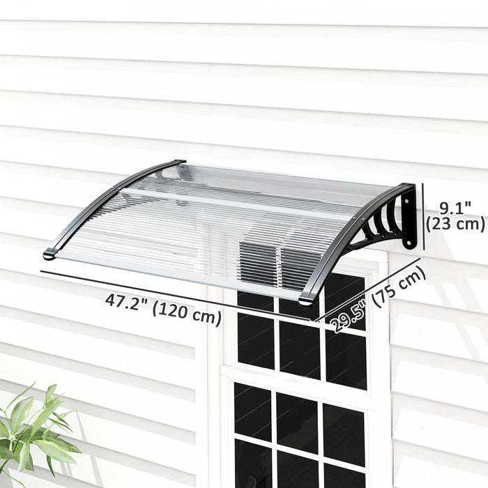 Outsunny Store de fenetre, auvent de terrasse en polycarbonate, blanc
