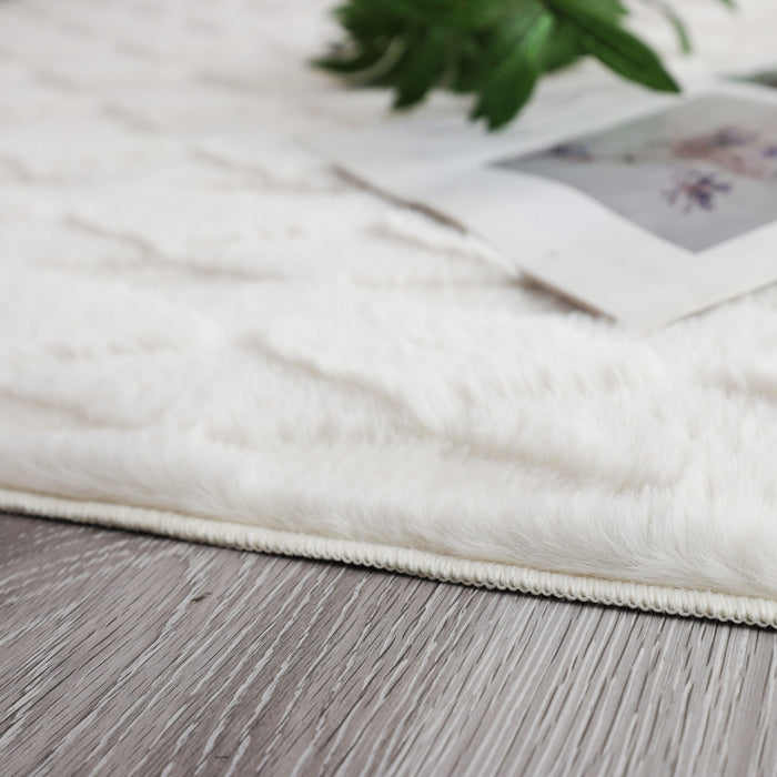 Tapis A Poils Longs Lavable Pelo Diamond Cream 5'x7'