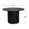Cove 47.25" Round Pedestal Dining Table for 4-5 People, Black | Table a manger ronde a piedestal Cove 47,25 pouces pour 4 a 5 personnes, noir