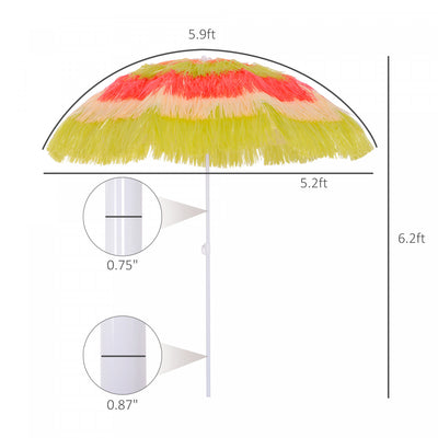 Outsunny 6ft Beach Umbrella Sun Shade