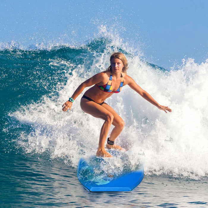 Planche De Bodyboard Surf 33 Pouces (83 X 48 X 6 Cm) Avec Sangle De 83 Cm Et Motif Requin Bleu Pour Debutant Enfant Adulte Xpe+hdpe 0.6kg