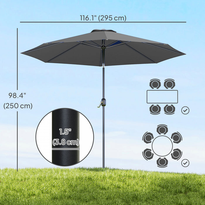 Outsunny Parasol Gris