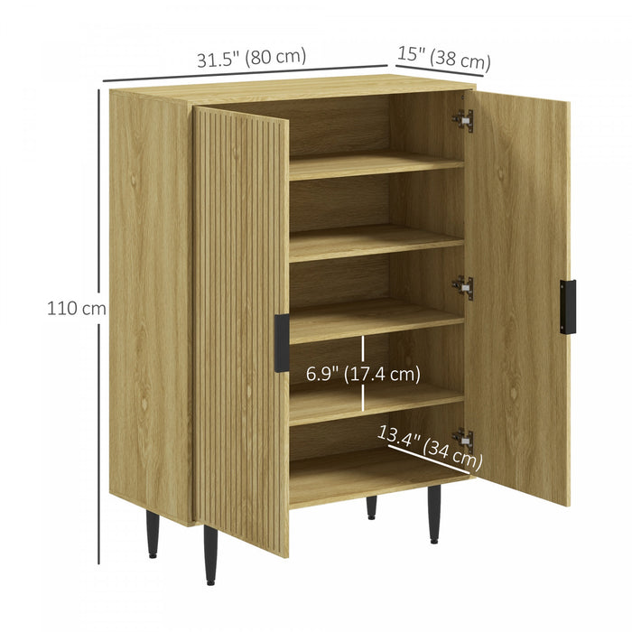 HOMCOM Armoire de rangement pour chaussures a 5 niveaux etageres reglables