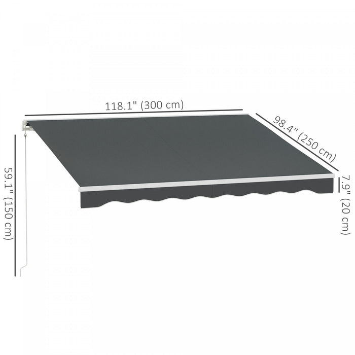 Outsunny Auvent Retractable Electrique 10' X 8' Avec Telecommande, Cafe