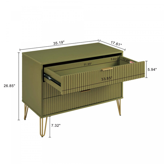 Ensemble moderne de commode 2 pieces Dumbo en vert olive