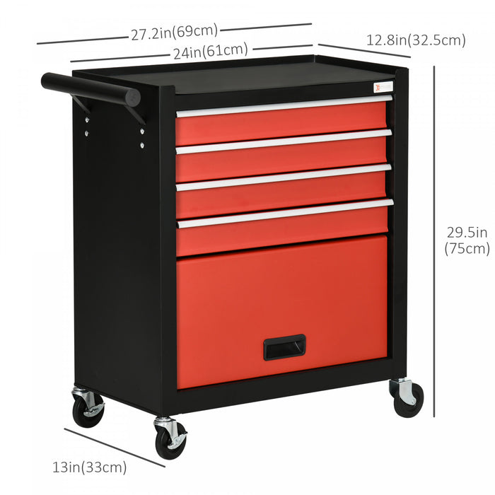 Durhand Coffre A Outils A 4 Tiroirs Organisateur D'outils A 4 Roues