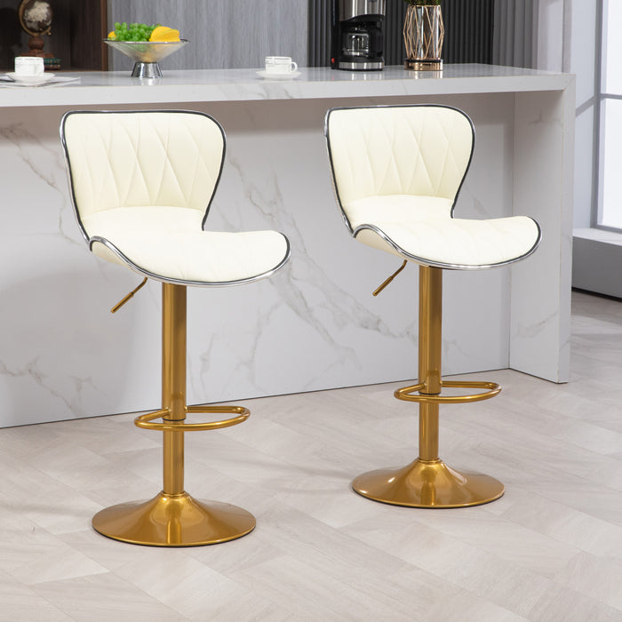 HOMCOM Lot de 2 tabourets de bar reglables, tabourets de comptoir pivotants