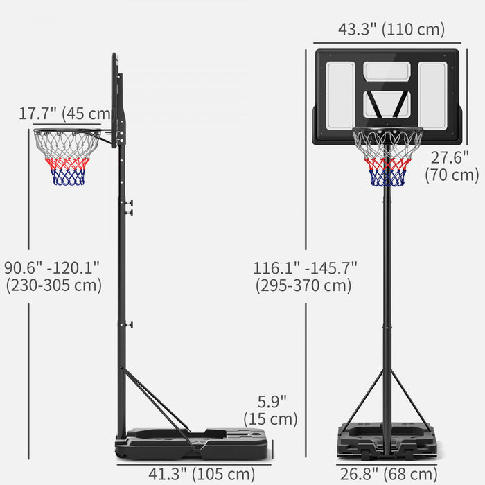 Soozier Panier De Basket-ball De 7.5-10pi Et Panneau Arriere De 43 Po