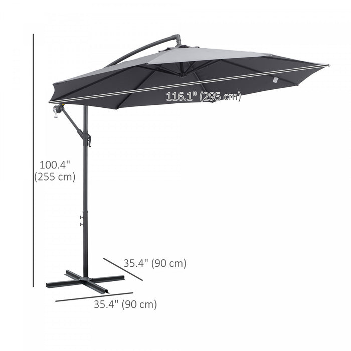 Outsunny Parasol De Patio \nGris